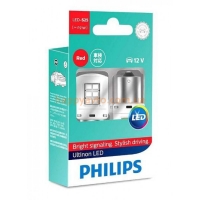 Лампа светодиодная LED Philips P21 RED Ultinon 12V 11498ULRX2 (2шт)
